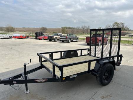 New 2026 H&H Black 60 x8' 3k Rail Side Utility Trailer