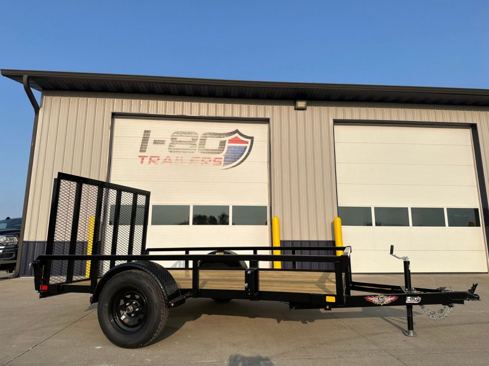 New 2026 H&H Black 76"x10' 3k Rail Side Utility Trailer