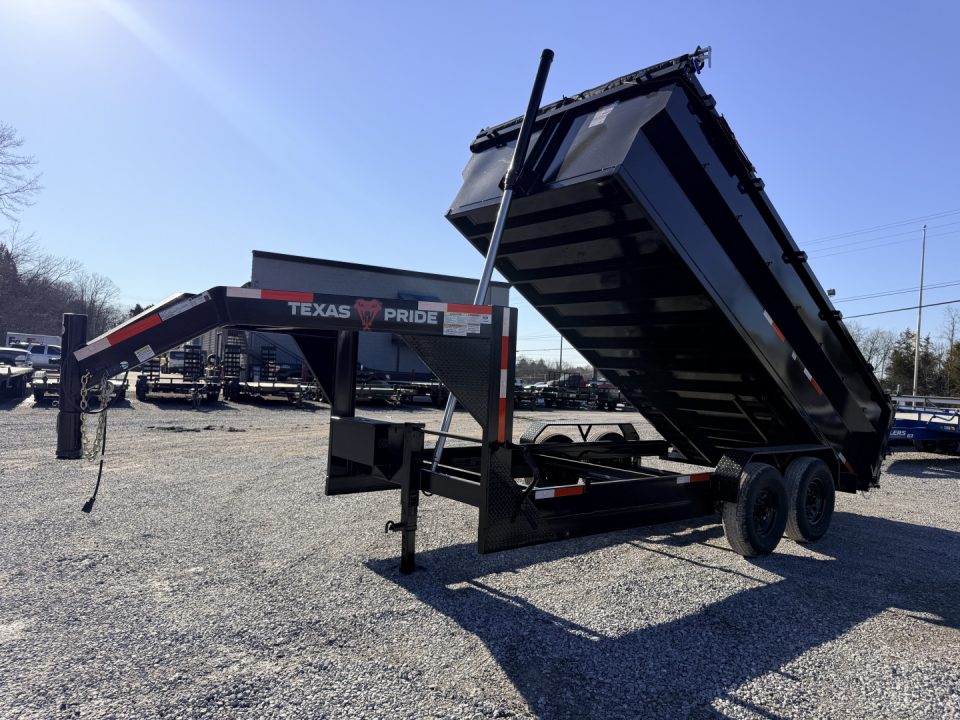 New 2026 Texas Pride Trailers 7X16 (3FT WALLS) GOOSENECK DUMP TRAILER 16K GVWR Dump Trailer