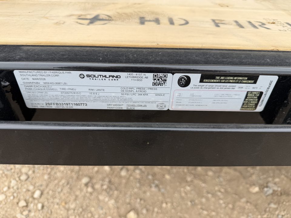 New 2026 Southland Trailers LBAT35-16Blk Sil Utility Trailer