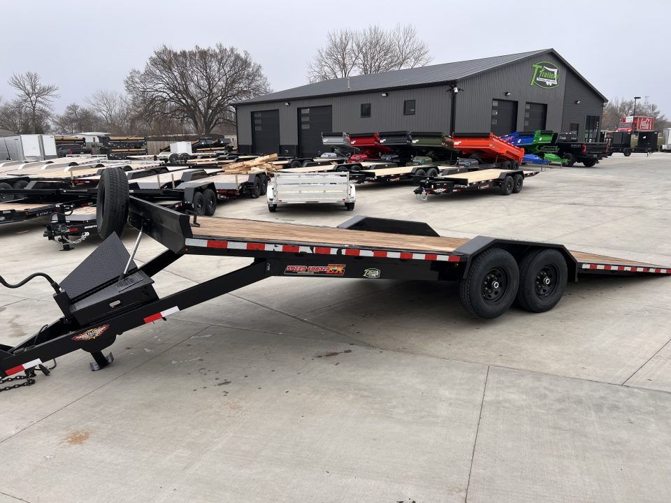 Used USED 2025 H&H Speedloader 24’ POWER TILT, Key fob Remote, Drive Over Fender flatbed EXTRA WIDE 102” 2-7000 lb axles = 14K