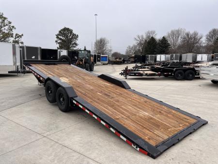 Used USED 2025 H&H Speedloader 24’ POWER TILT, Key fob Remote, Drive Over Fender flatbed EXTRA WIDE 102” 2-7000 lb axles = 14K