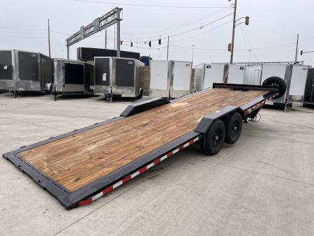 Used USED 2025 H&H Speedloader 24’ POWER TILT, Key fob Remote, Drive Over Fender flatbed EXTRA WIDE 102” 2-7000 lb axles = 14K