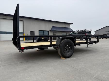 New 2026 H&H Black 76"x10' 3k Rail Side Utility Trailer