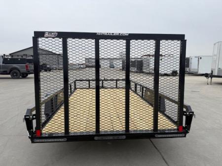 New 2026 H&H Black 76"x12' 3k Rail Side Utility Trailer