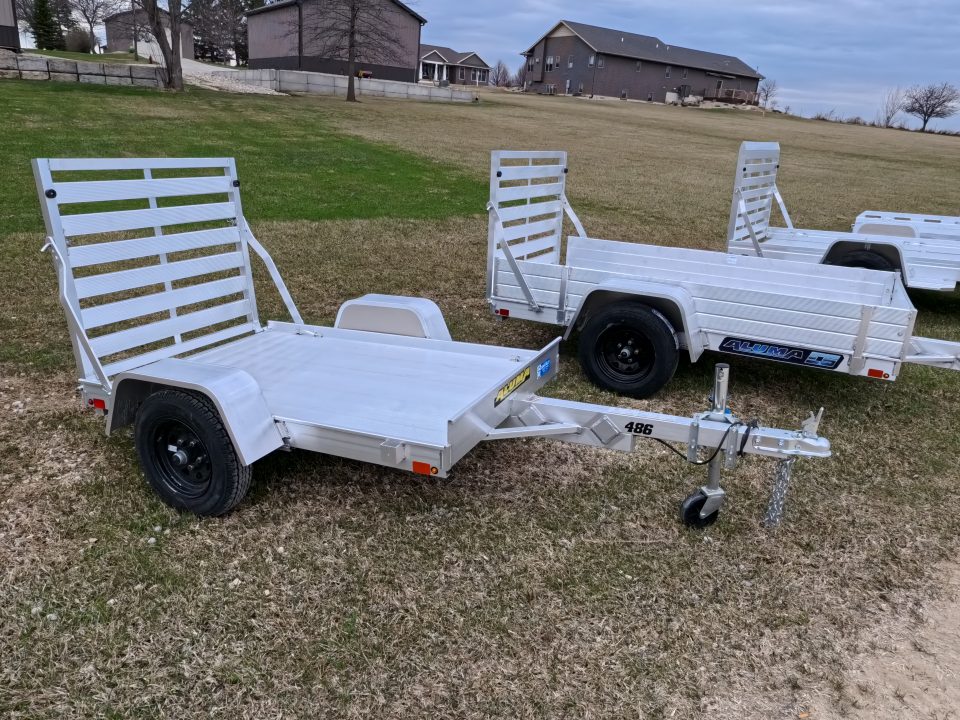 New 2027 Aluma 486 Single Axle w/Straight Tailgate and 1,200 lb. GVWR Utility Trailer
