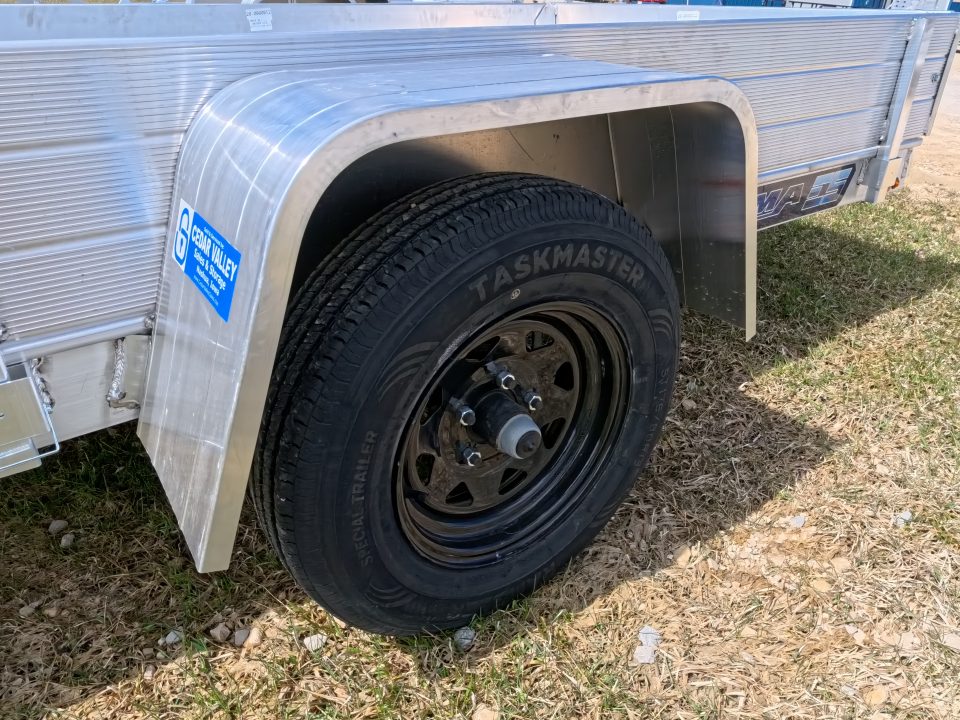New 2027 Aluma 54 x 8 ESA Utility Trailer with 2,000 lb. GVWR , Single Axle, Straight Tailgate, 13" Steel Wheels, 12" Solid Front and Sides