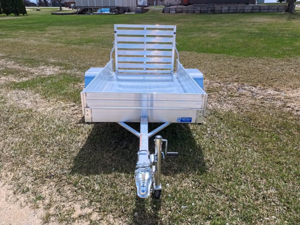 New 2027 Aluma 54 x 8 ESA Utility Trailer with 2,000 lb. GVWR , Single Axle, Straight Tailgate, 13" Steel Wheels, 12" Solid Front and Sides