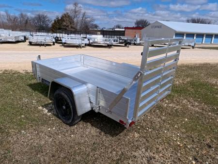 New 2027 Aluma 54 x 8 ESA Utility Trailer with 2,000 lb. GVWR , Single Axle, Straight Tailgate, 13  Steel Wheels, 12  Solid Front and Sides
