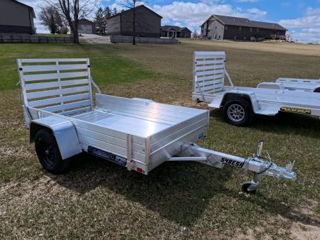 New 2027 Aluma 54 x 8 ESA Utility Trailer with 2,000 lb. GVWR , Single Axle, Straight Tailgate, 13" Steel Wheels, 12" Solid Front and Sides