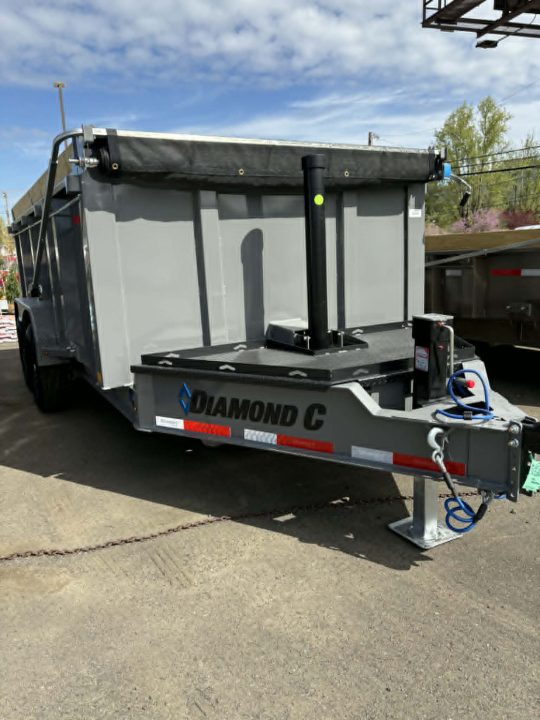 New SALE! DUMP TRAILER 2026 Diamond C LPT207 82X14 LOW PROFILE 15500 GVWR CEMENT GRAY 44" SIDES