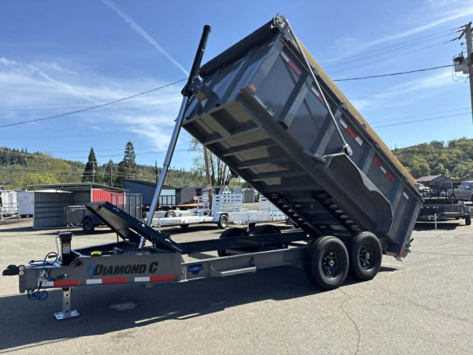 New SALE! DUMP TRAILER 2026 Diamond C LPT207 82X14 LOW PROFILE 15500 GVWR CEMENT GRAY 44" SIDES