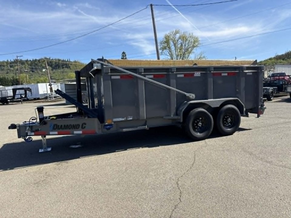 New SALE! DUMP TRAILER 2026 Diamond C LPT207 82X14 LOW PROFILE 15500 GVWR CEMENT GRAY 44" SIDES