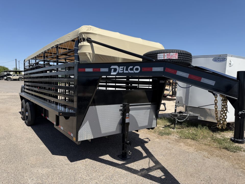 New 2026 Delco Trailers 6.8x20ft Gooseneck Livestock Trailer