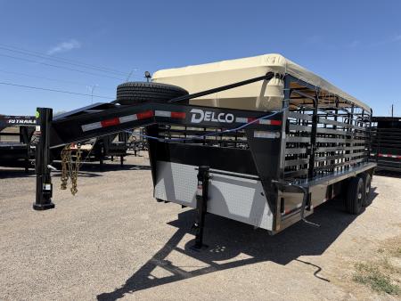 New 2026 Delco Trailers 6.8x20ft Gooseneck Livestock Trailer