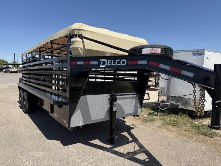 New 2026 Delco Trailers 6.8x20ft Gooseneck Livestock Trailer