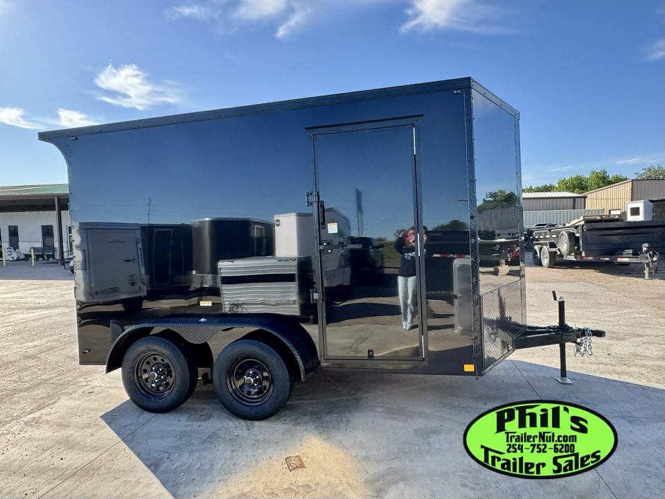 New 7X12 ENCLOSED TRAILER CARGO TRAILER Cargo / Enclosed Trailer SCREWLESS .080 EXTERIOR & REAR WING