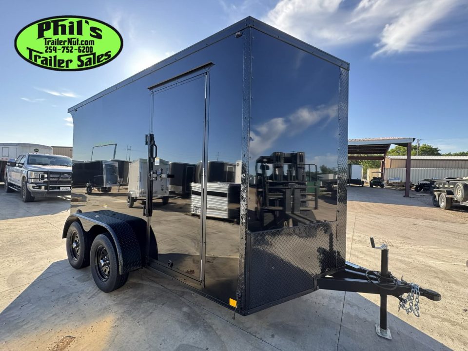 New 7X12 ENCLOSED TRAILER CARGO TRAILER Cargo / Enclosed Trailer SCREWLESS .080 EXTERIOR & REAR WING