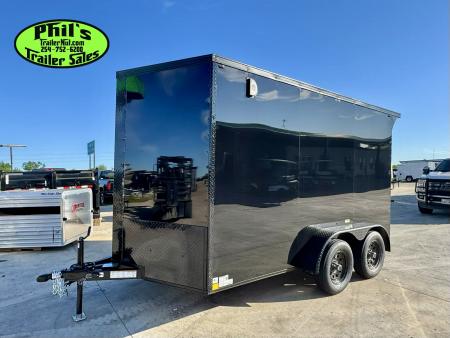 New 7X12 ENCLOSED TRAILER CARGO TRAILER Cargo / Enclosed Trailer SCREWLESS .080 EXTERIOR & REAR WING