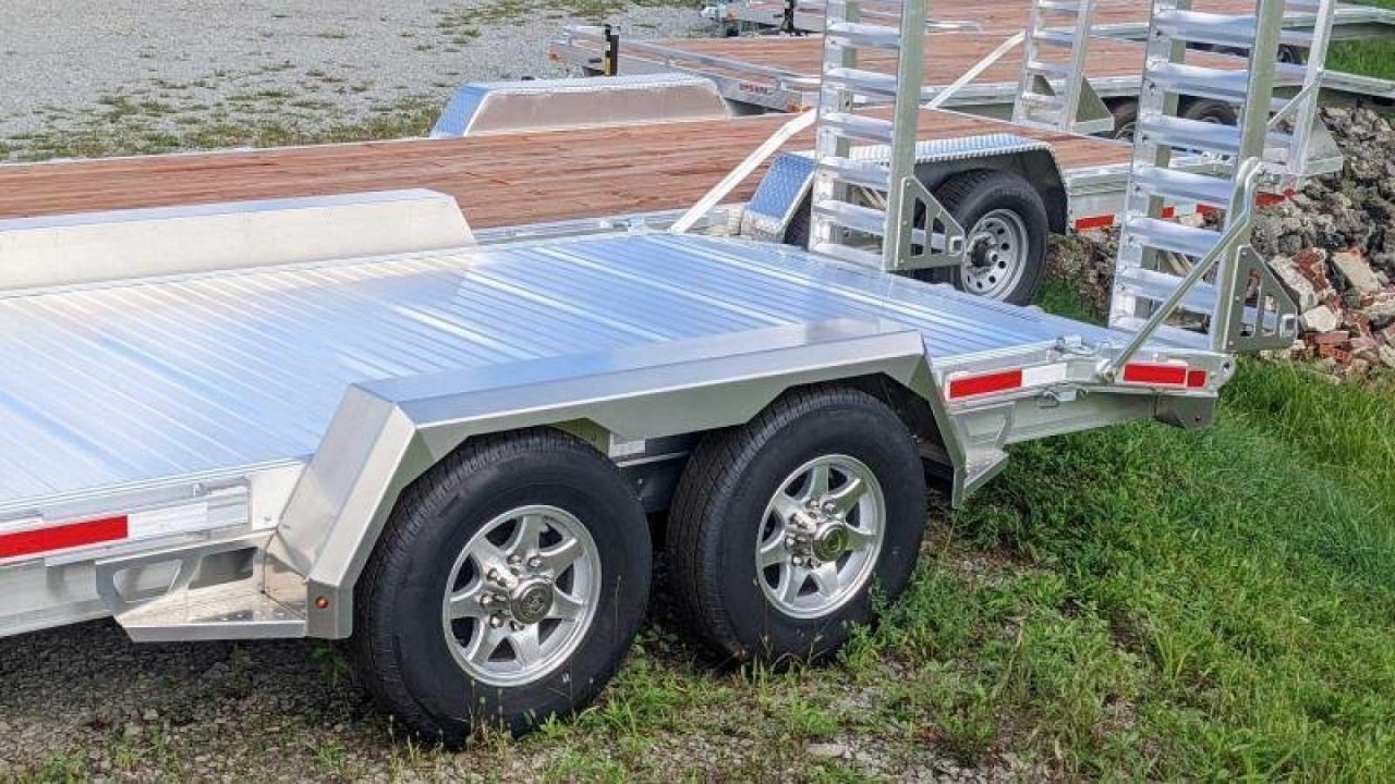 New 2026 EBY 18' TRADESMAN ALL ALUMINUM Lo Pro Equipment Hauler w/ 6' Standup Ramps