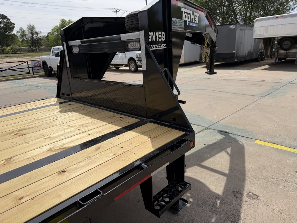 New #262702 2026 TOP HAT GN159 32 X 102 TANDEM AXLE 14K FLATBED GOOSENECK W/ JUMBO RAMPS
