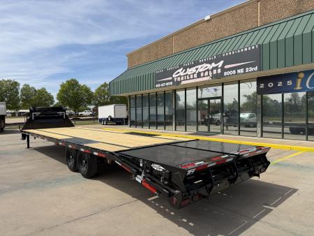New #262702 2026 TOP HAT GN159 32 X 102 TANDEM AXLE 14K FLATBED GOOSENECK W/ JUMBO RAMPS