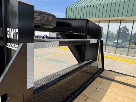 New #260214 2026 TOP HAT GN159 32 X 102 TANDEM AXLE 16K FLATBED GOOSENECK W/ JUMBO RAMPS