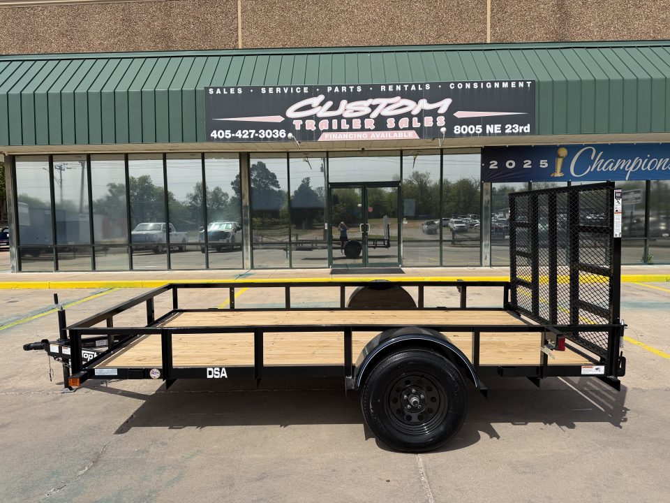 New #261588 2026 TOP HAT DSA 12 X 77 SINGLE AXLE ANGLE TOP 3.5K UTILITY W/ RAMP GATE