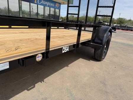 New #261588 2026 TOP HAT DSA 12 X 77 SINGLE AXLE ANGLE TOP 3.5K UTILITY W/ RAMP GATE