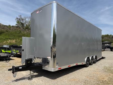 New Team Spirit 8.5x28 Stacker Race Trailer 21k Silver W/ 14 Ply