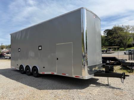 New Team Spirit 8.5x28 Stacker Race Trailer 21k Silver W/ 14 Ply
