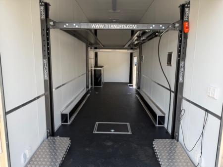 New Team Spirit 8.5x28 Stacker Race Trailer 21k Silver W/ 14 Ply