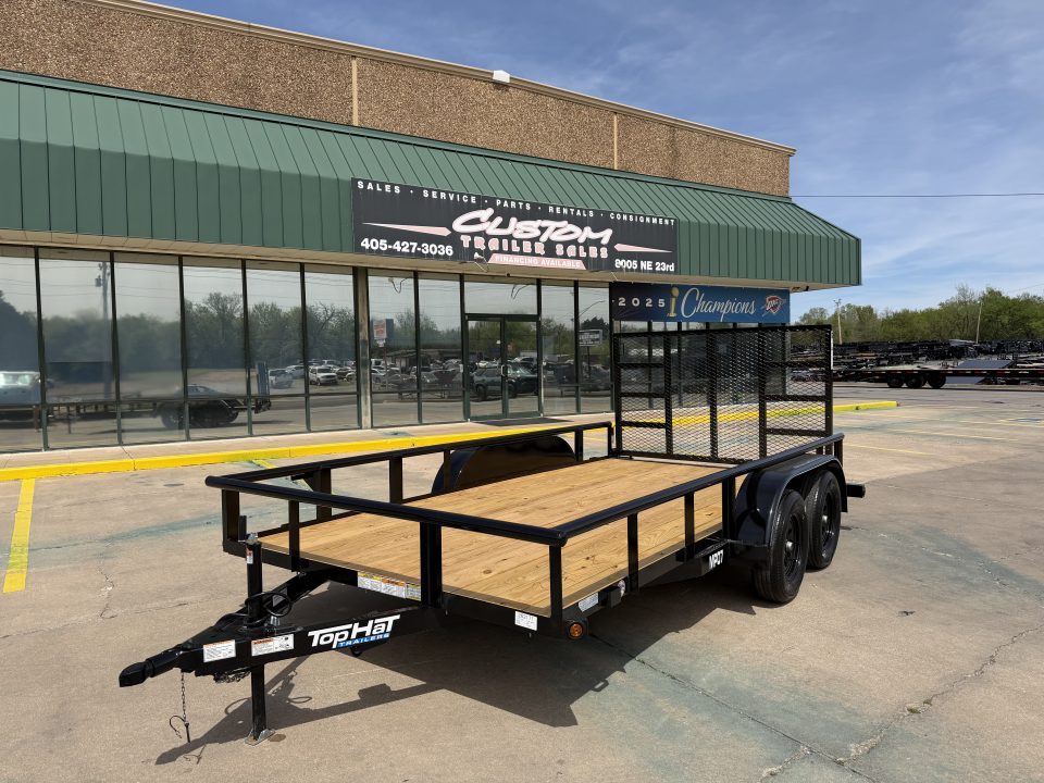 New #262171 2026 TOP HAT MP 14 X 83 TANDEM AXLE PIPE TOP 7K UTILITY W/ 48" RAMP GATE