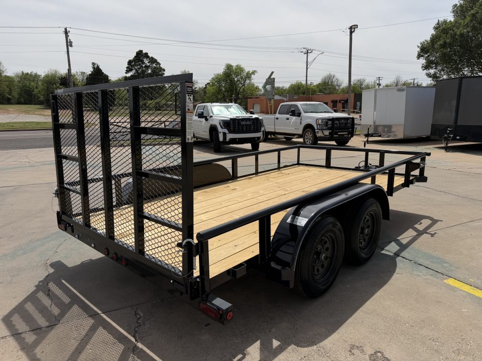 New #262171 2026 TOP HAT MP 14 X 83 TANDEM AXLE PIPE TOP 7K UTILITY W/ 48" RAMP GATE