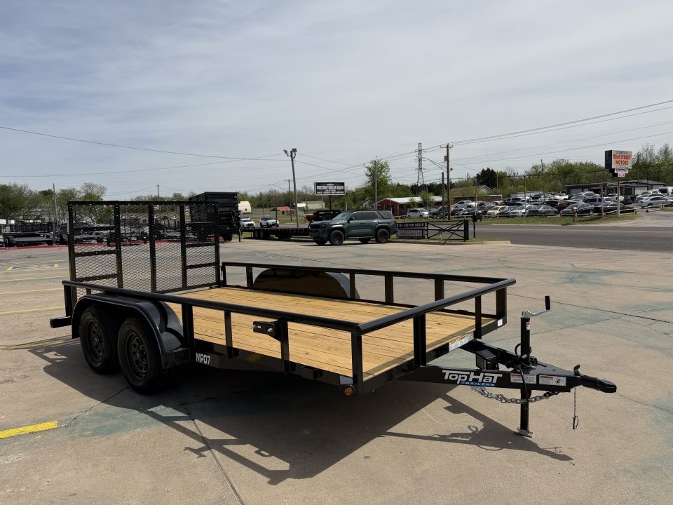 New #262171 2026 TOP HAT MP 14 X 83 TANDEM AXLE PIPE TOP 7K UTILITY W/ 48" RAMP GATE