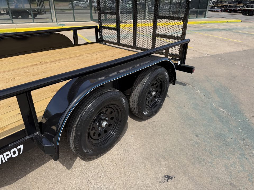 New #262171 2026 TOP HAT MP 14 X 83 TANDEM AXLE PIPE TOP 7K UTILITY W/ 48" RAMP GATE