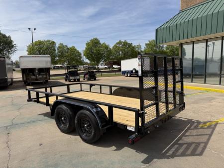 New #262171 2026 TOP HAT MP 14 X 83 TANDEM AXLE PIPE TOP 7K UTILITY W/ 48" RAMP GATE