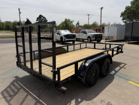 New #262171 2026 TOP HAT MP 14 X 83 TANDEM AXLE PIPE TOP 7K UTILITY W/ 48" RAMP GATE