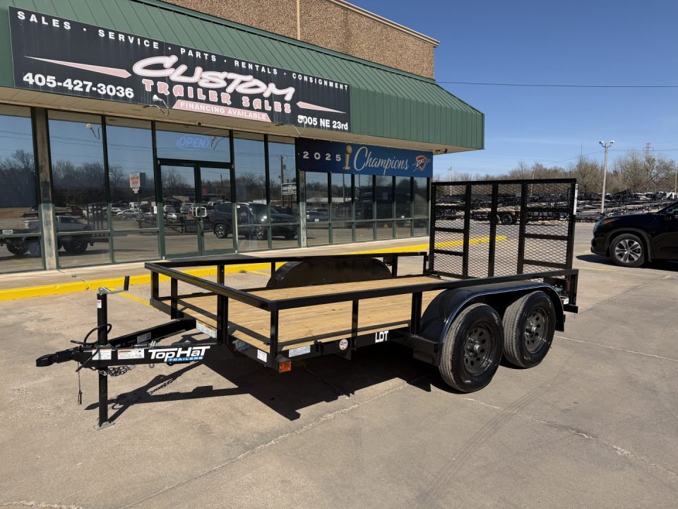 New #262468 2026 TOP HAT LDT 12 X 77 TANDEM AXLE SQUARE TUBE TOP 7K UTILITY W/ RAMP GATE
