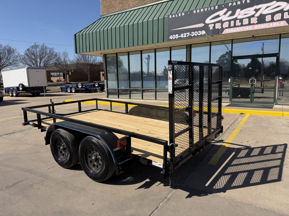New #262468 2026 TOP HAT LDT 12 X 77 TANDEM AXLE SQUARE TUBE TOP 7K UTILITY W/ RAMP GATE