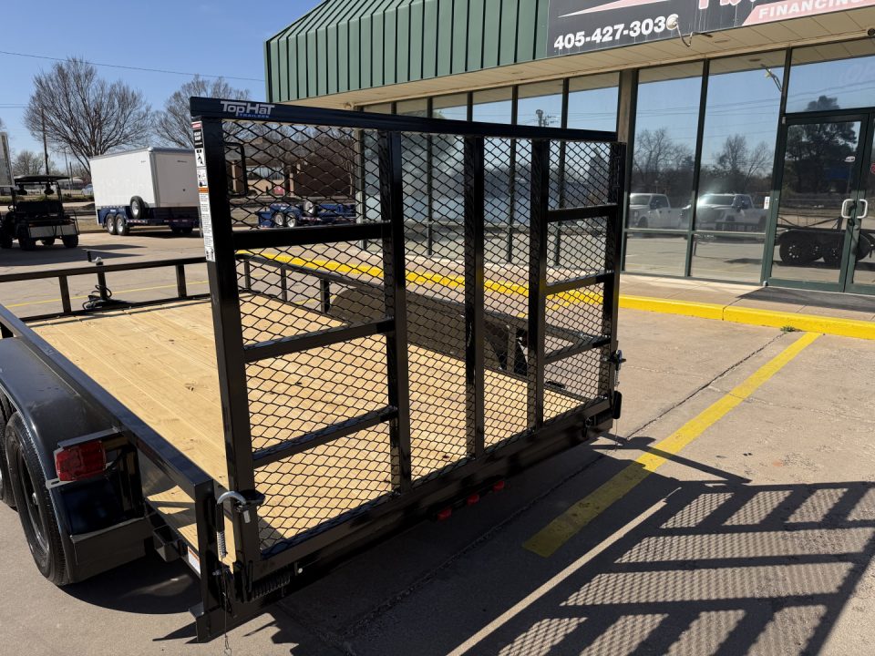 New #262468 2026 TOP HAT LDT 12 X 77 TANDEM AXLE SQUARE TUBE TOP 7K UTILITY W/ RAMP GATE