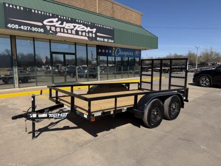 New #262468 2026 TOP HAT LDT 12 X 77 TANDEM AXLE SQUARE TUBE TOP 7K UTILITY W/ RAMP GATE