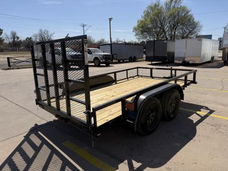 New #262468 2026 TOP HAT LDT 12 X 77 TANDEM AXLE SQUARE TUBE TOP 7K UTILITY W/ RAMP GATE
