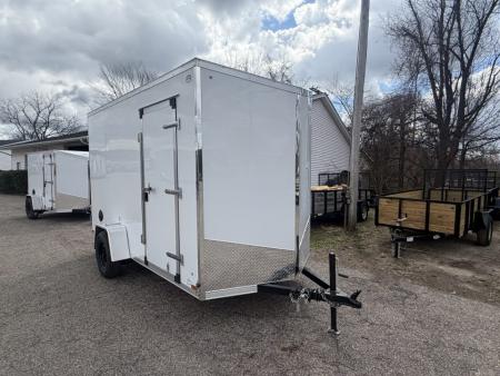 New 2026 US Cargo 6 x 12 Enclosed Trailer Ramp Door with 7FT INTERIOR - Screwless Exterior w/Upgraded Option