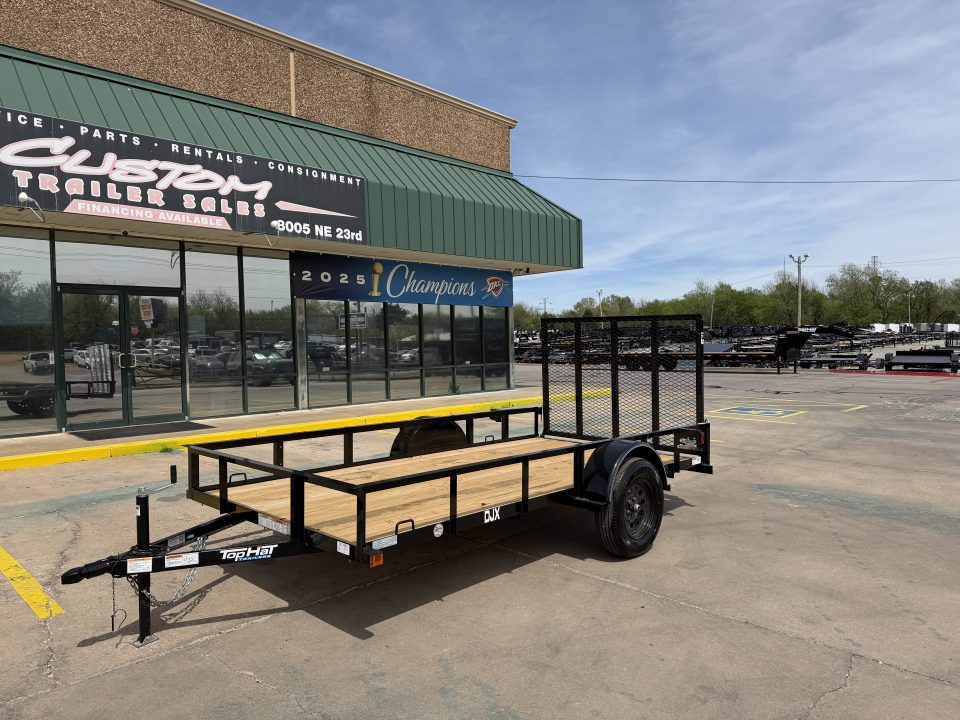 New #261481 2026 TOP HAT DJX 5 X 12 SINGLE AXLE ANGLE TOP 3.5K UTILITY W/ 48" RAMP GATE