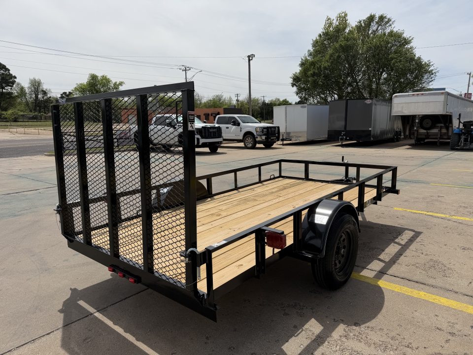 New #261481 2026 TOP HAT DJX 5 X 12 SINGLE AXLE ANGLE TOP 3.5K UTILITY W/ 48" RAMP GATE