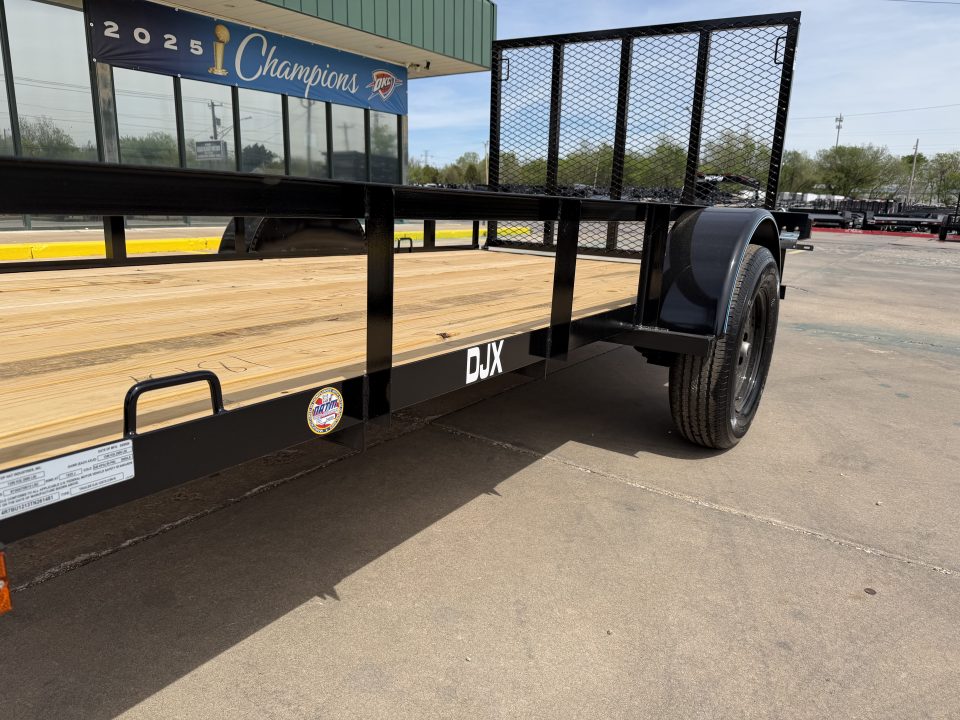 New #261481 2026 TOP HAT DJX 5 X 12 SINGLE AXLE ANGLE TOP 3.5K UTILITY W/ 48" RAMP GATE