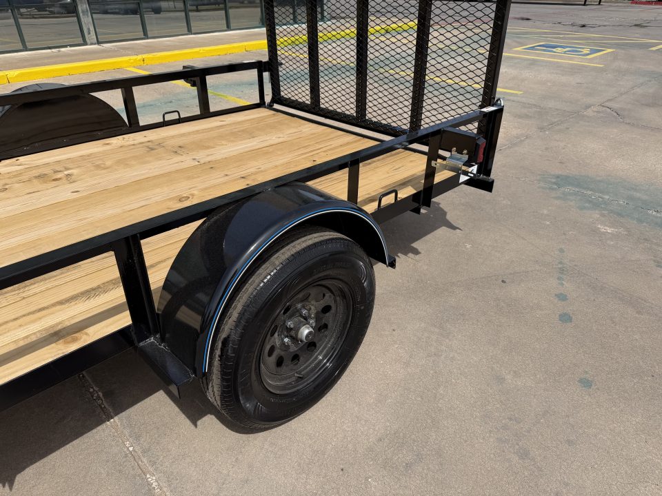 New #261481 2026 TOP HAT DJX 5 X 12 SINGLE AXLE ANGLE TOP 3.5K UTILITY W/ 48" RAMP GATE