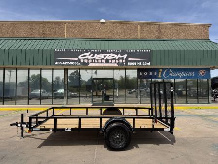 New #261481 2026 TOP HAT DJX 5 X 12 SINGLE AXLE ANGLE TOP 3.5K UTILITY W/ 48" RAMP GATE