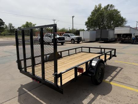 New #261481 2026 TOP HAT DJX 5 X 12 SINGLE AXLE ANGLE TOP 3.5K UTILITY W/ 48" RAMP GATE